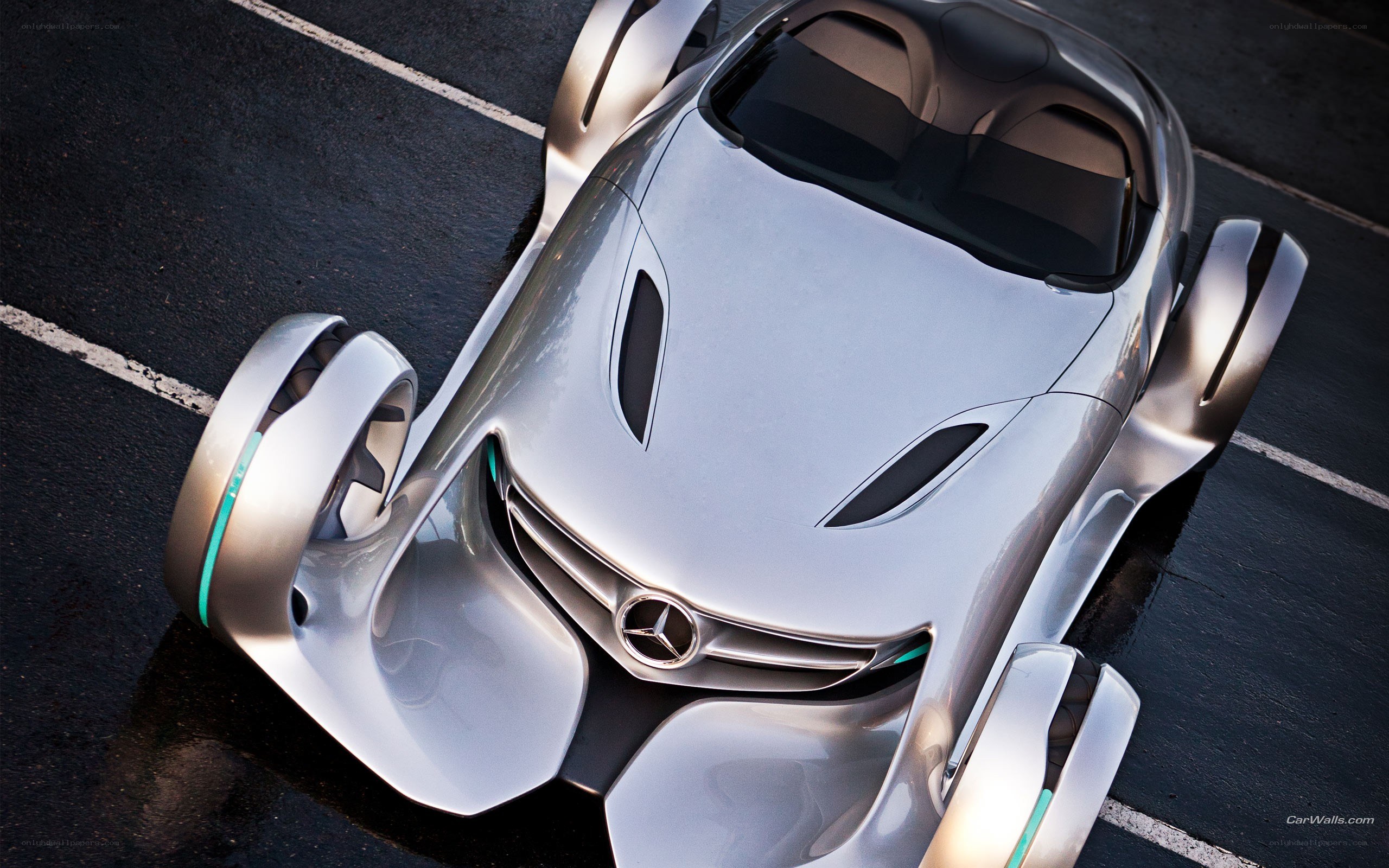 futuristic silver concept car
