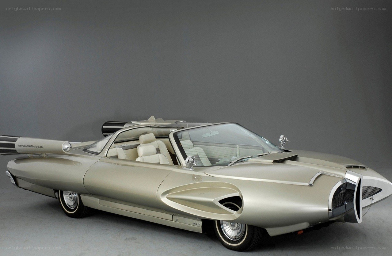 futuristic silver concept car