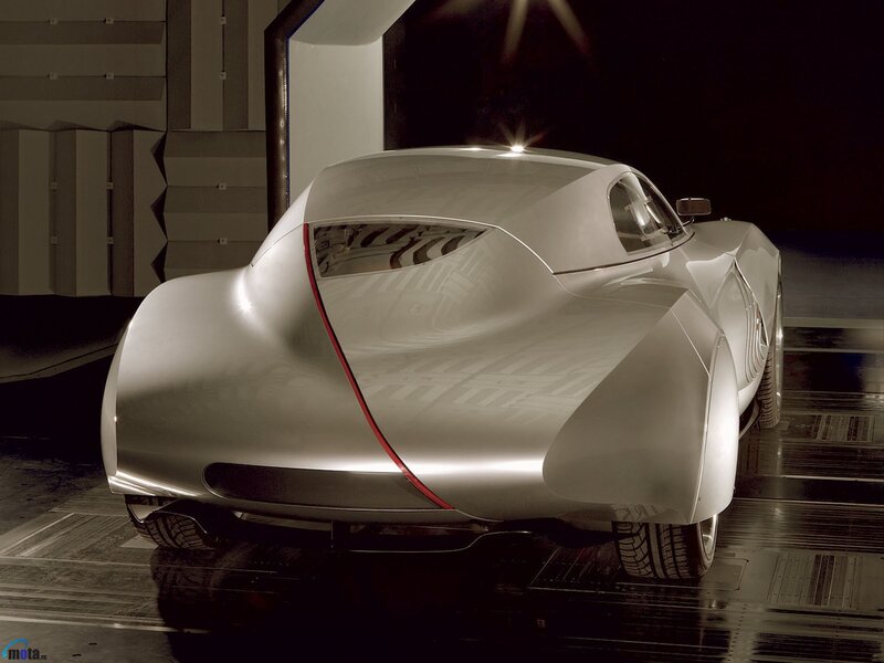 futuristic silver concept car