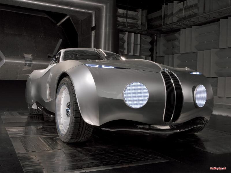futuristic silver concept car