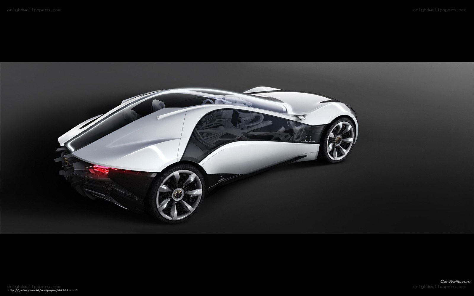 futuristic silver concept car