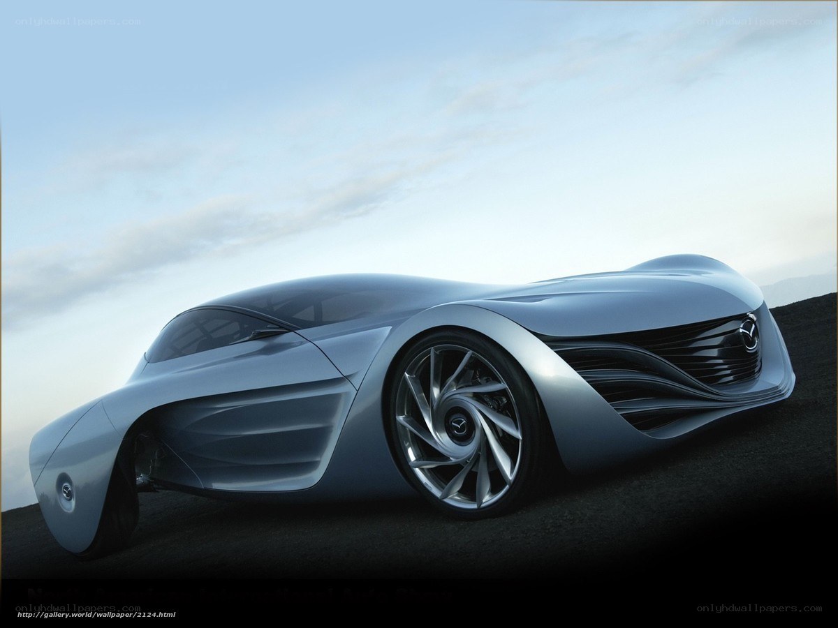 Futuristic silver concept car