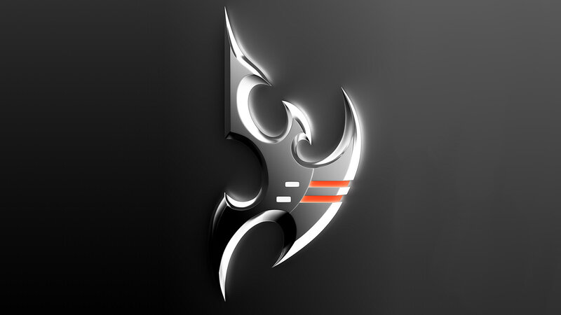 futuristic silver logo design