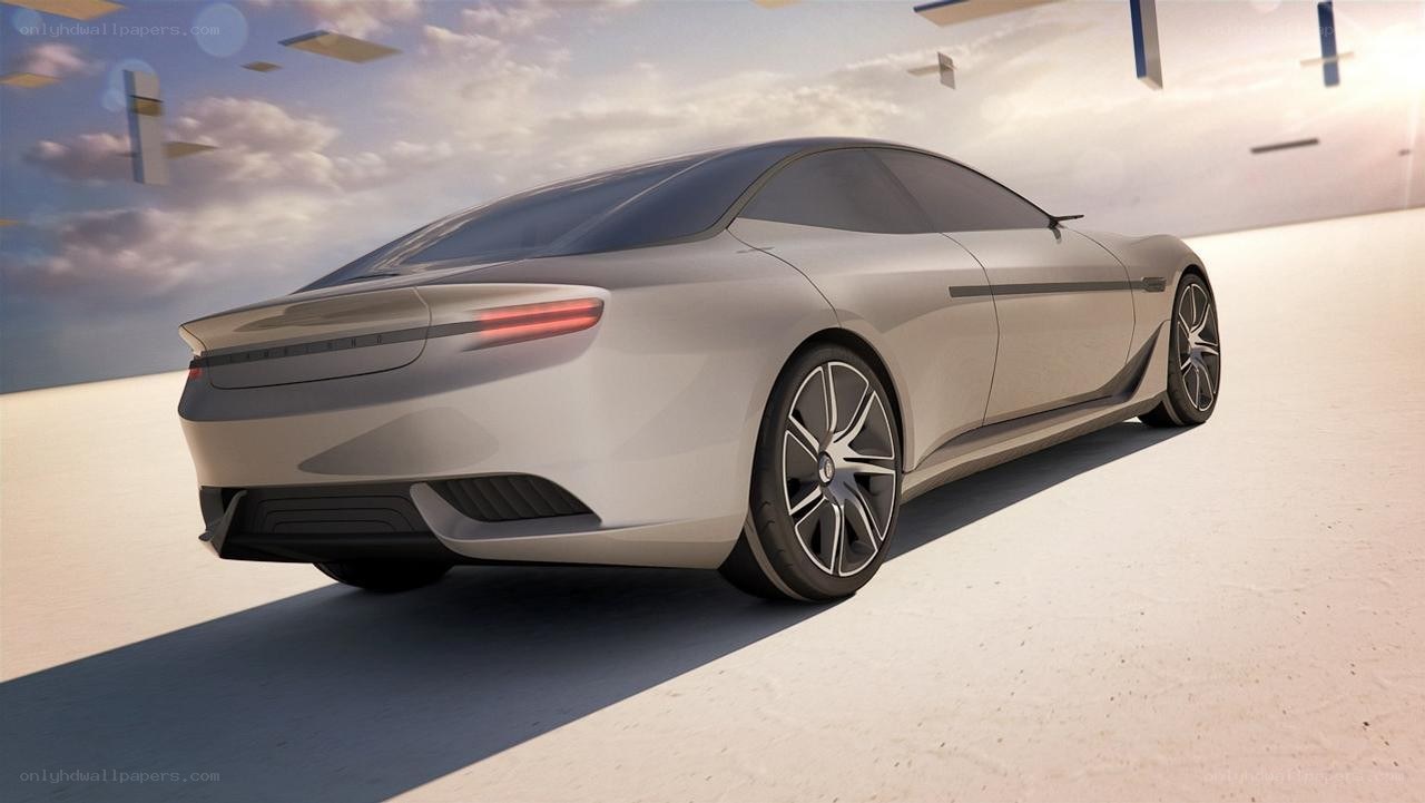 futuristic silver sedan concept