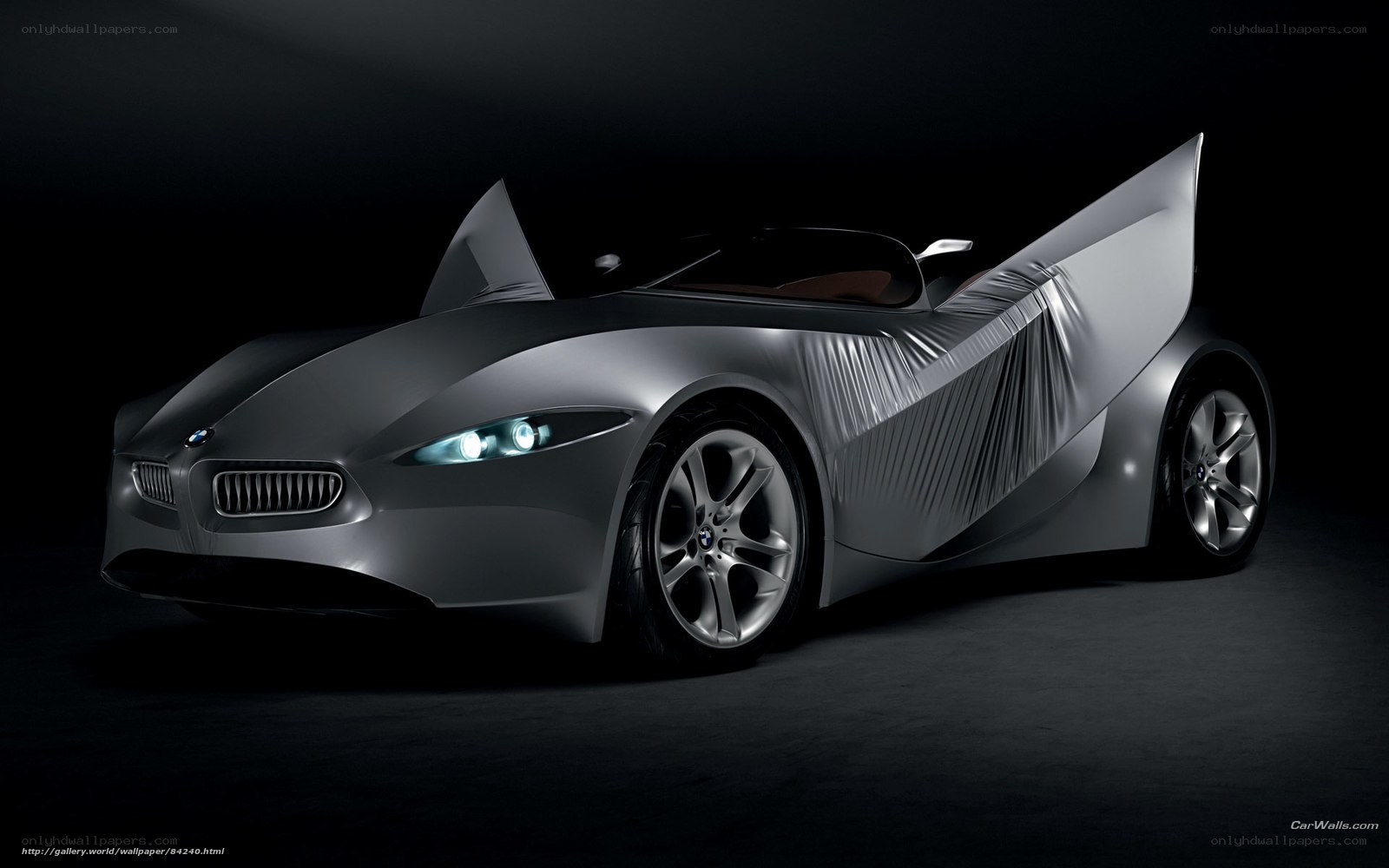 futuristic silver sports car