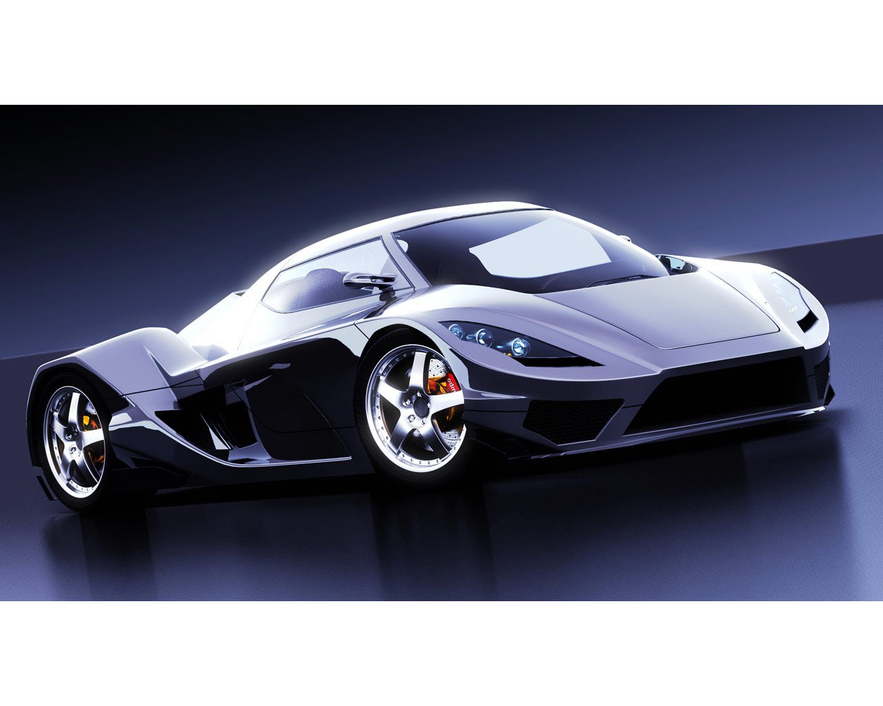 futuristic silver sports car