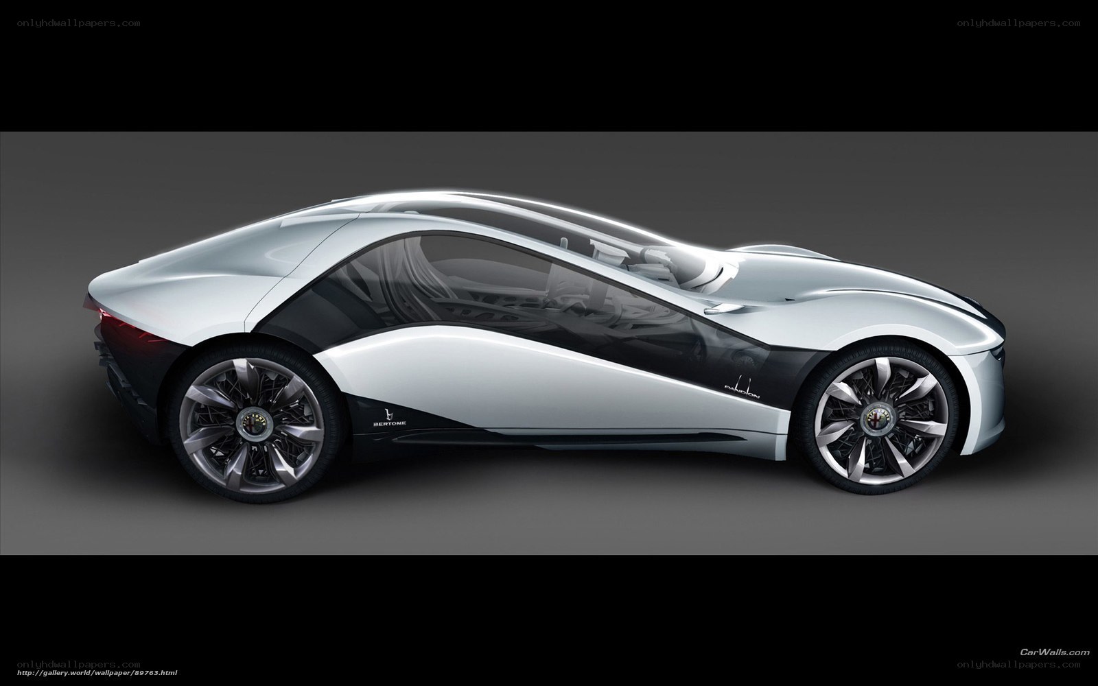 futuristic silver sports car