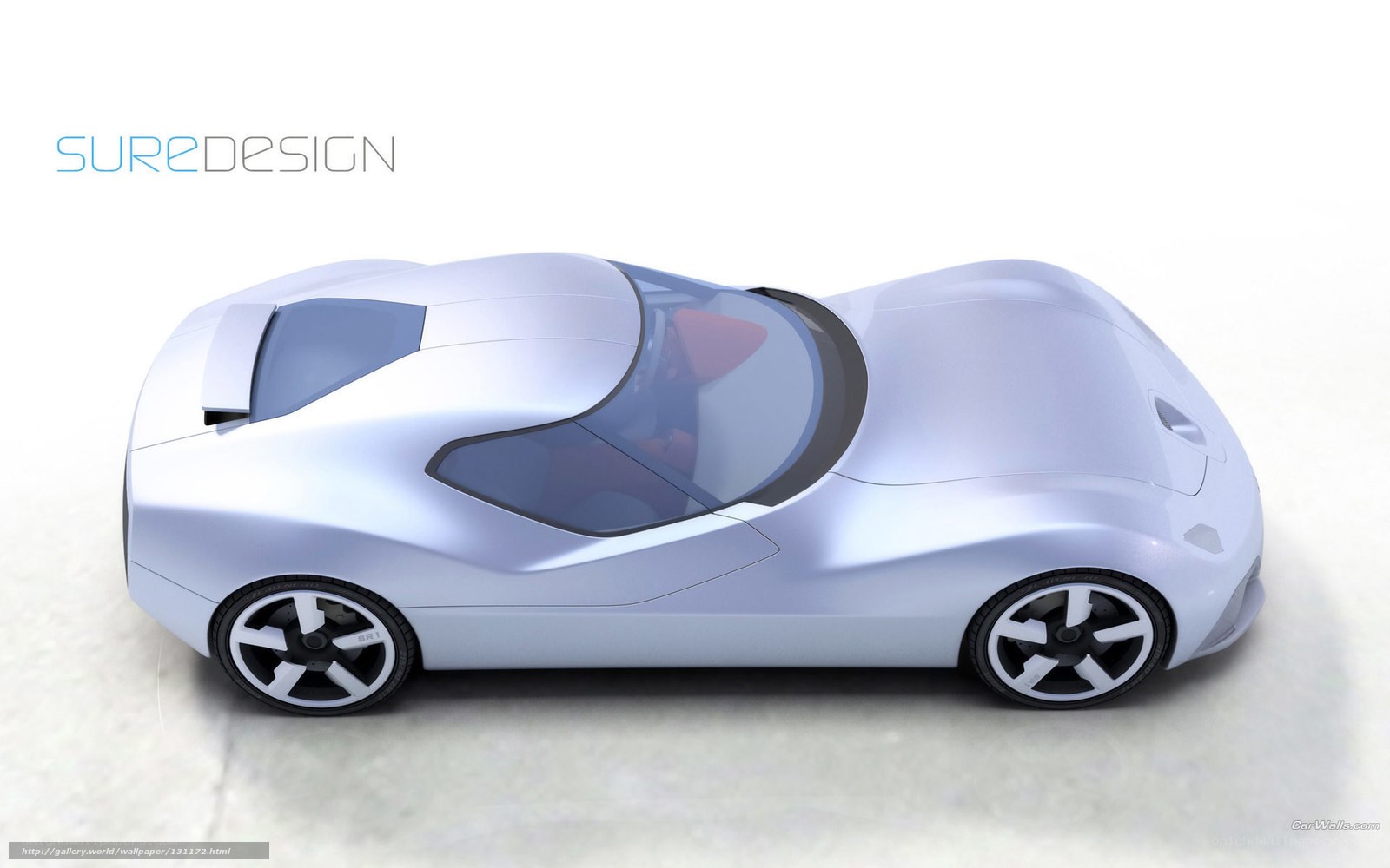 futuristic silver sports car