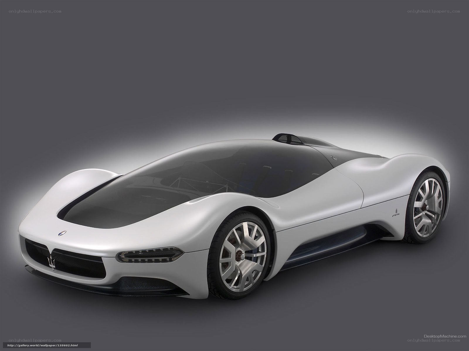 futuristic silver sports car