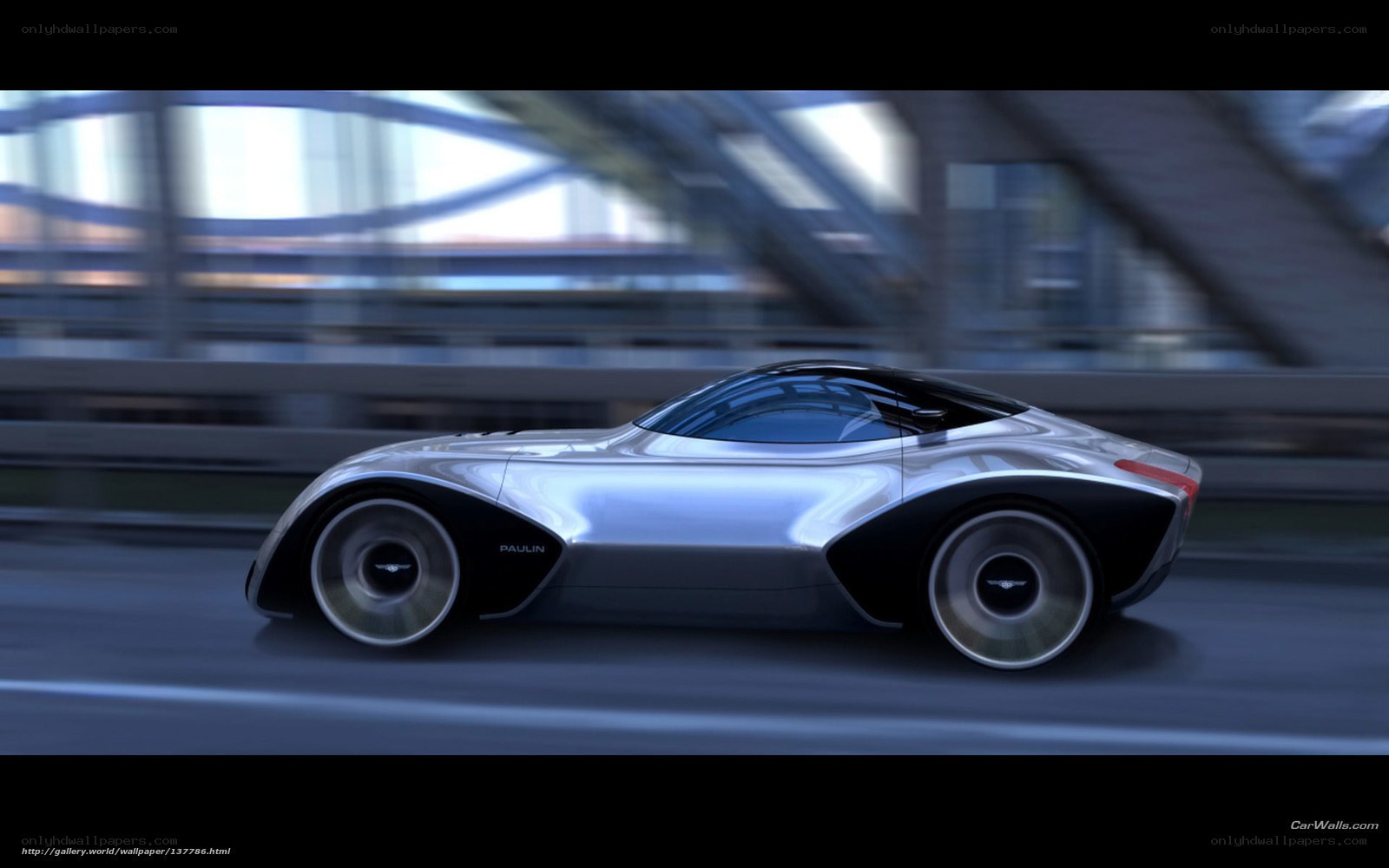 futuristic silver sports car