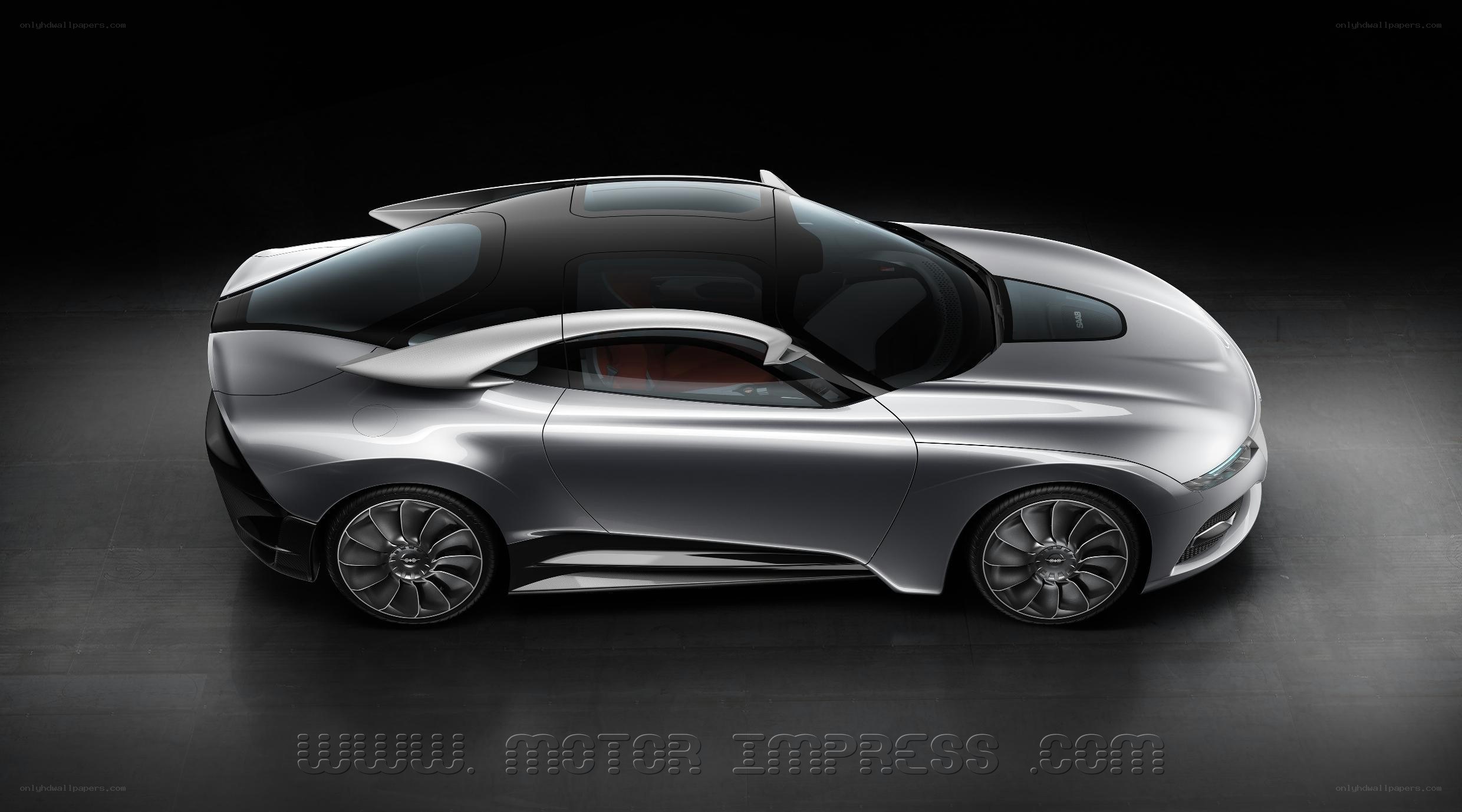 futuristic silver sports car
