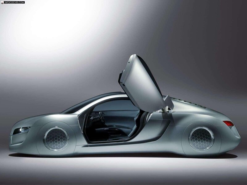 futuristic silver sports car