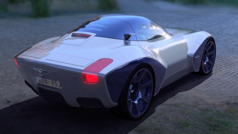 futuristic silver sports car