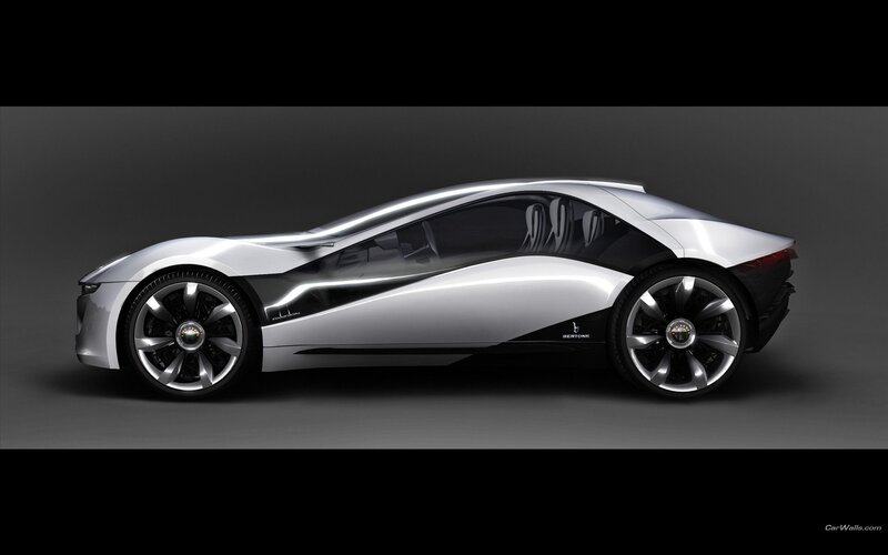 futuristic silver sports car