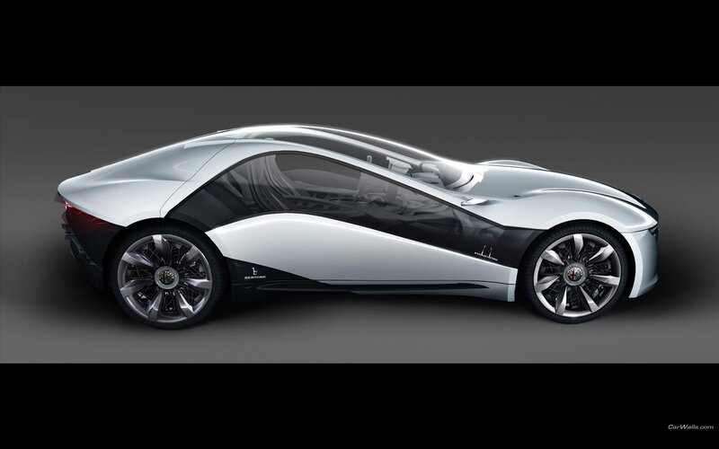 futuristic silver sports car