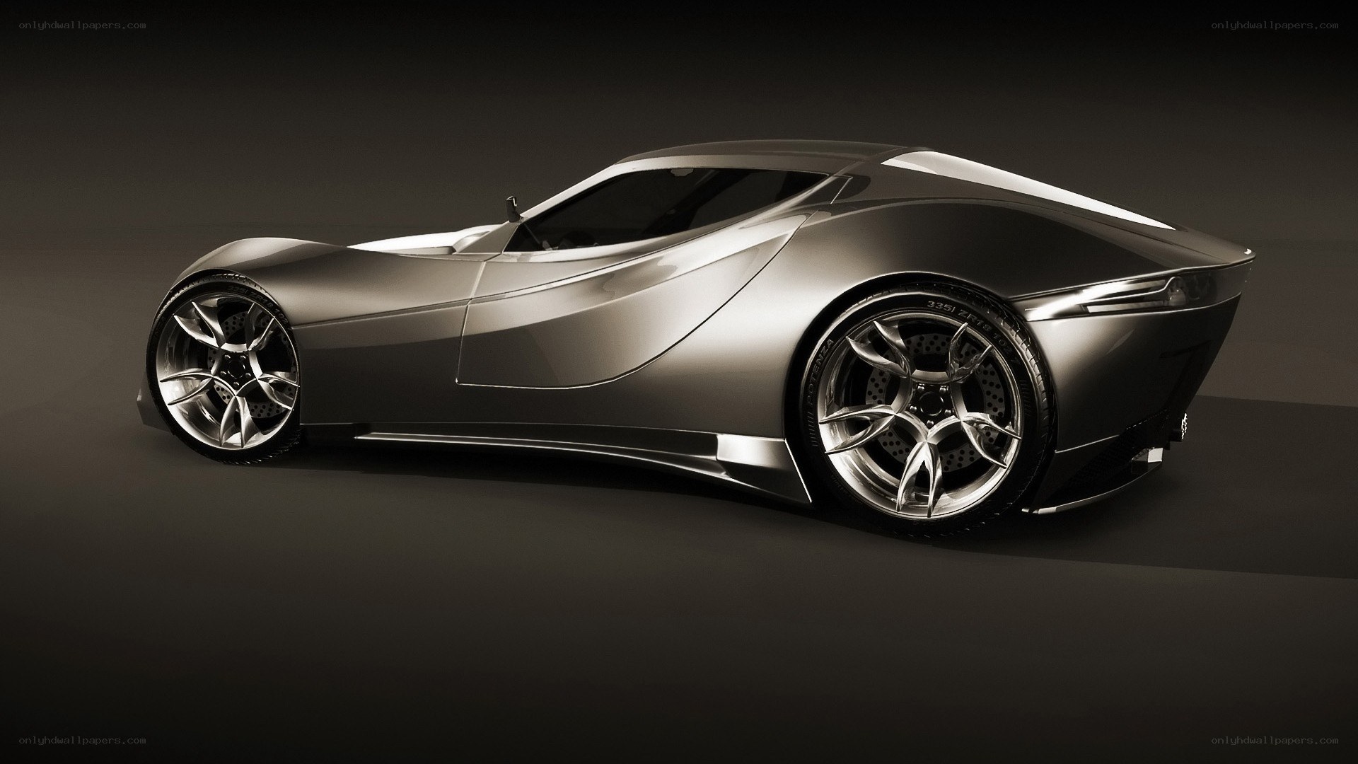 futuristic silver sports car
