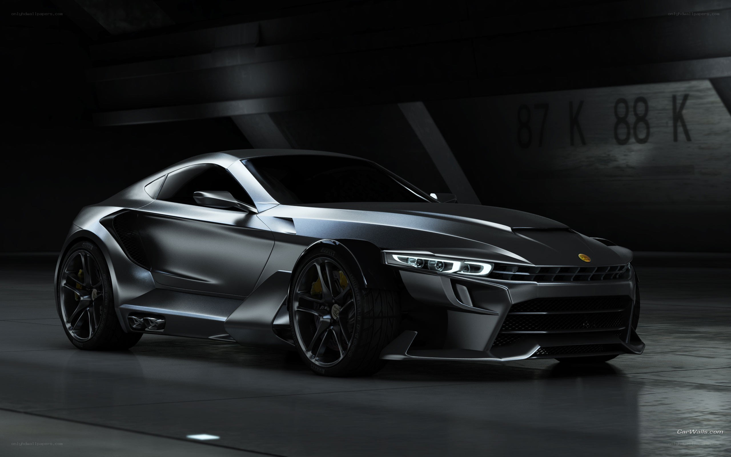 futuristic silver sports car