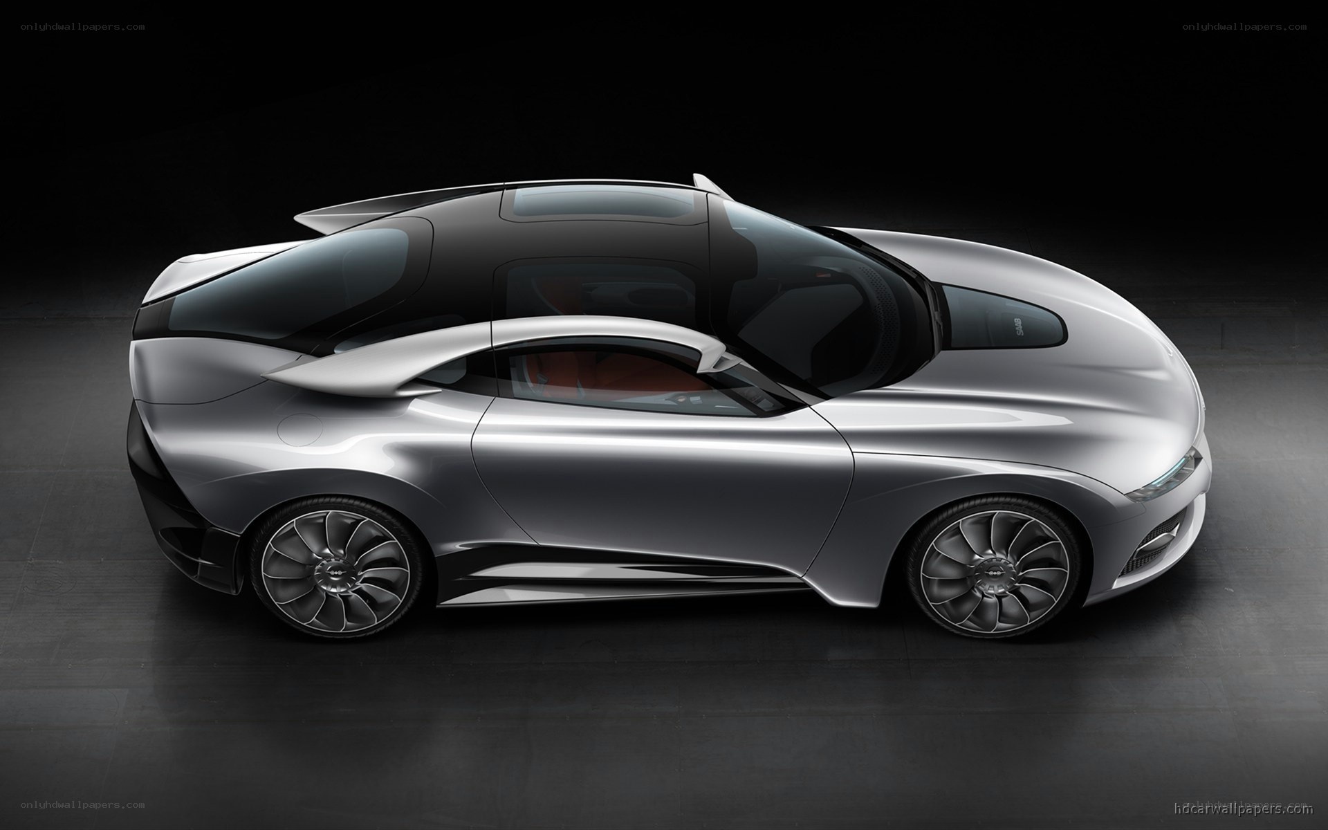 futuristic silver sports car