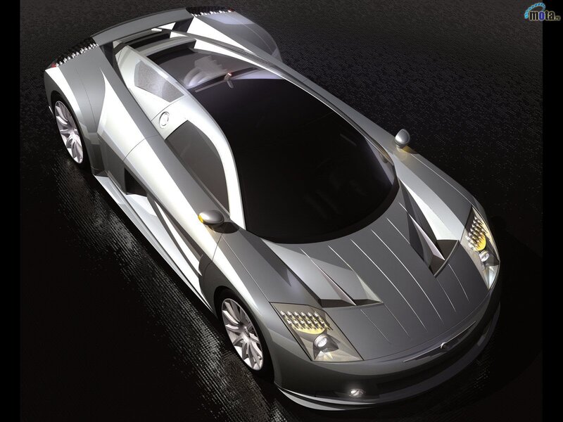 futuristic silver sports car