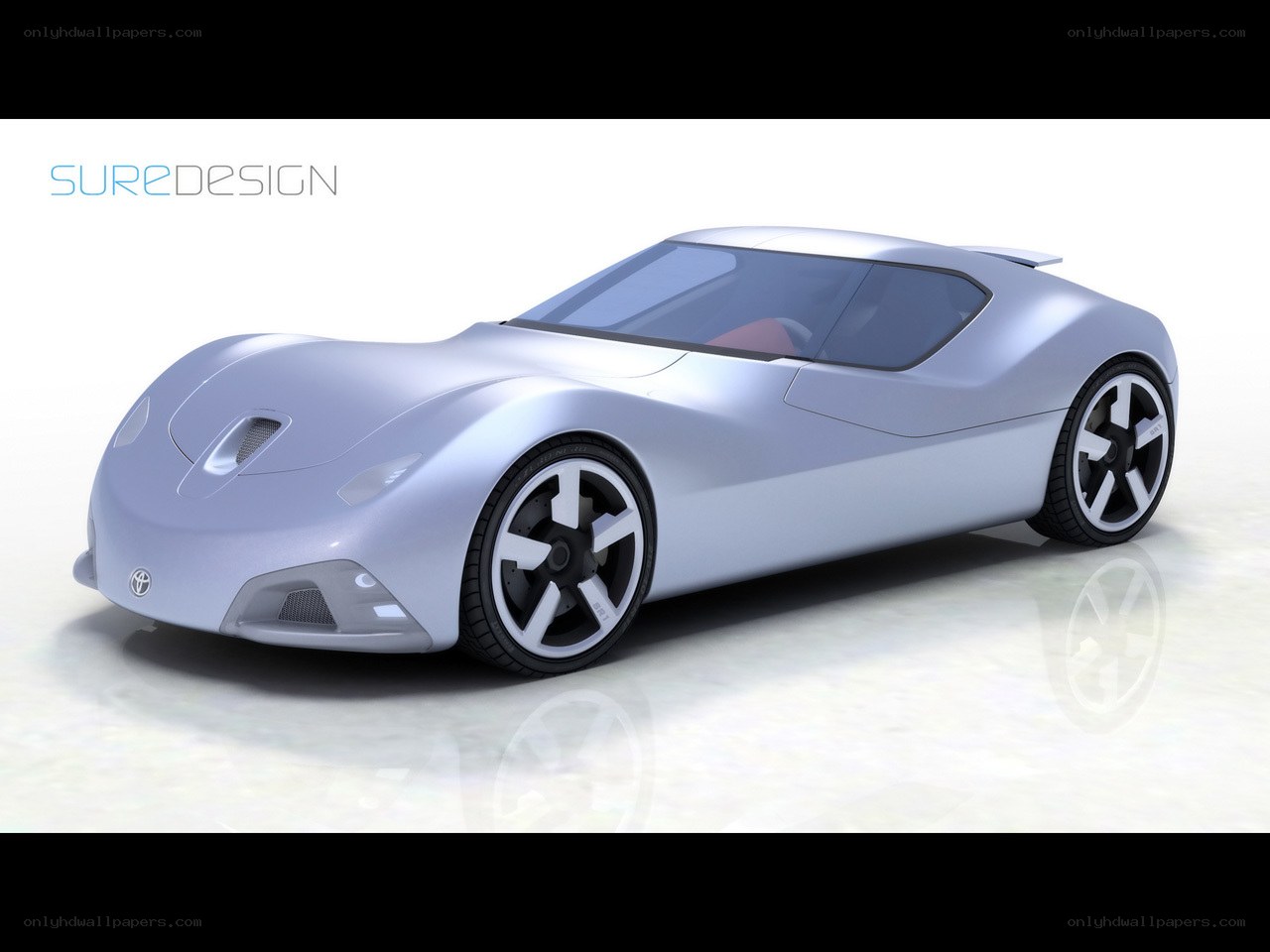 futuristic silver sports car