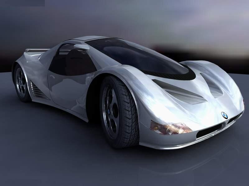 futuristic silver sports car