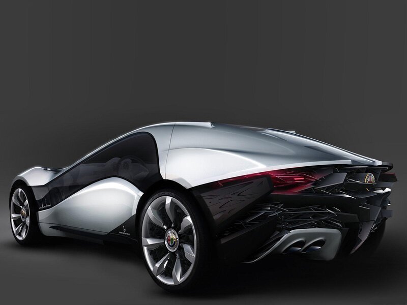 futuristic silver sports car