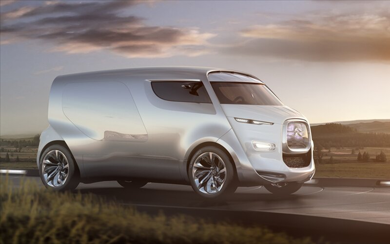 futuristic silver van concept