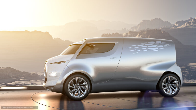 futuristic silver van concept