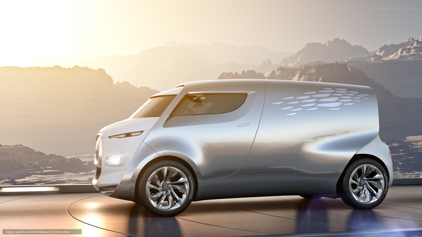 futuristic silver van concept