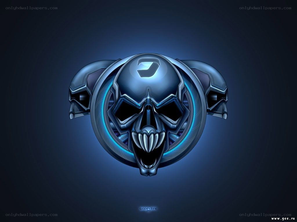 futuristic skull logo