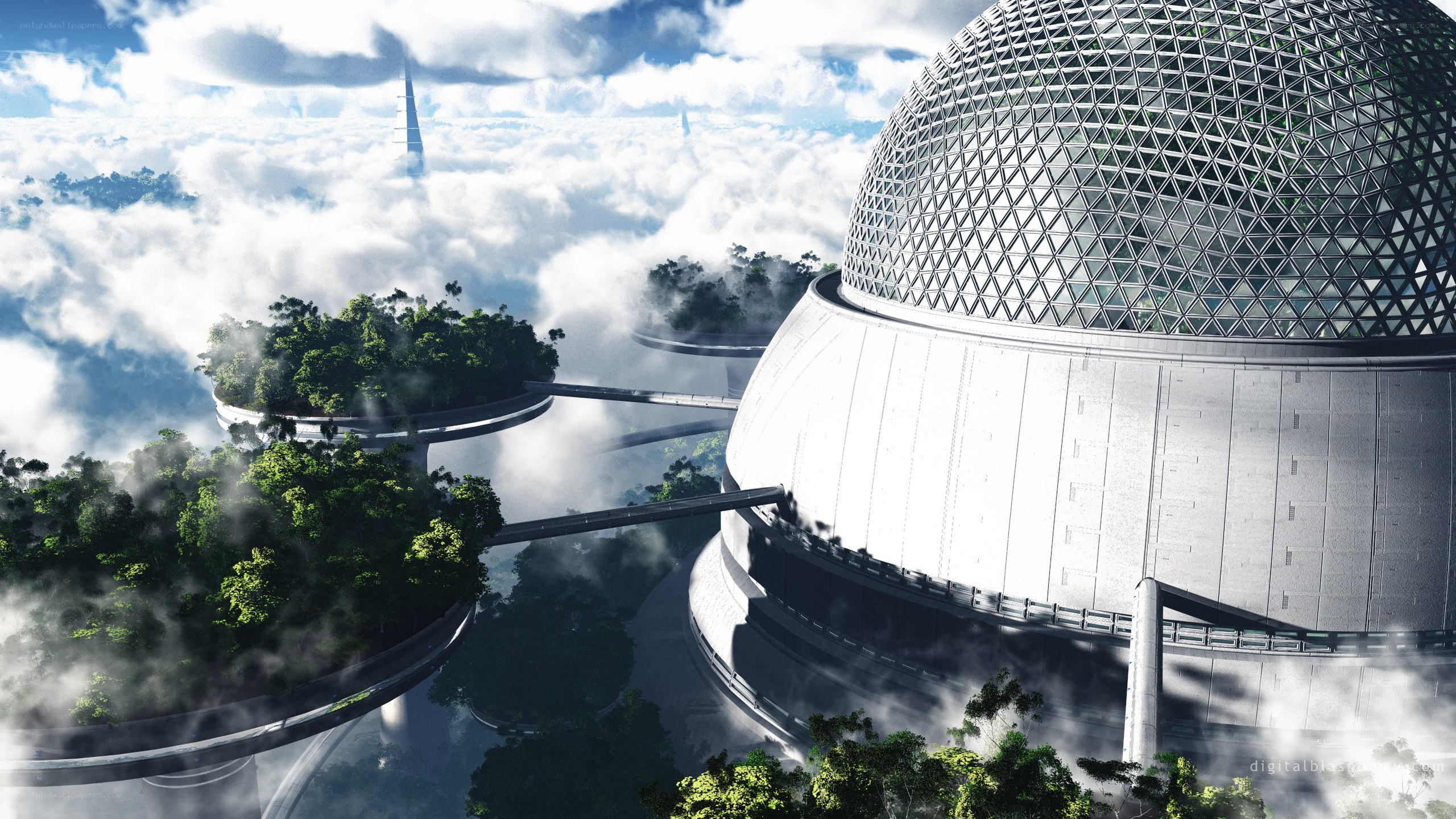 futuristic sky city