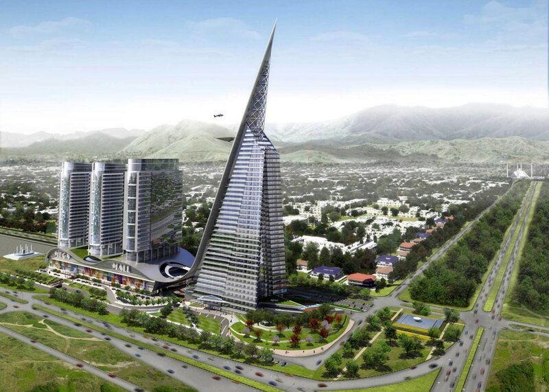 Futuristic Skyscraper Complex — Green