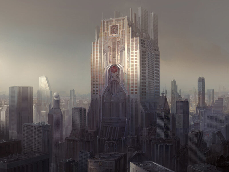Futuristic Skyscraper — Gray
