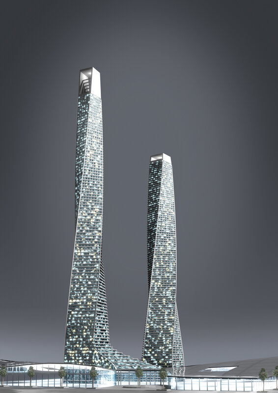 Futuristic skyscraper towers