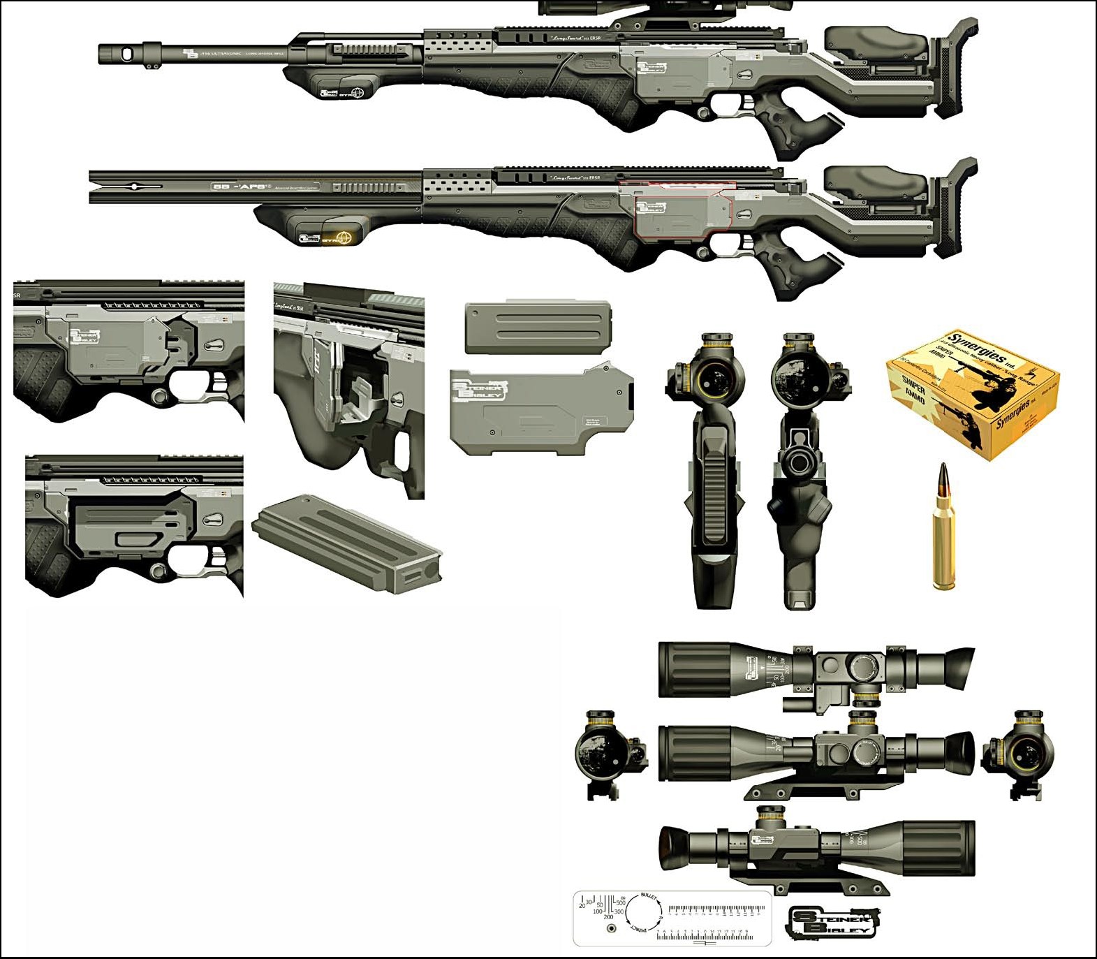 futuristic sniper rifle design