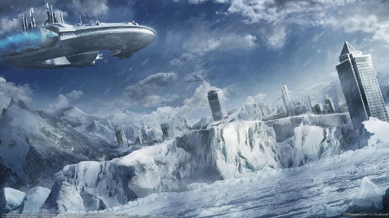Futuristic snow city