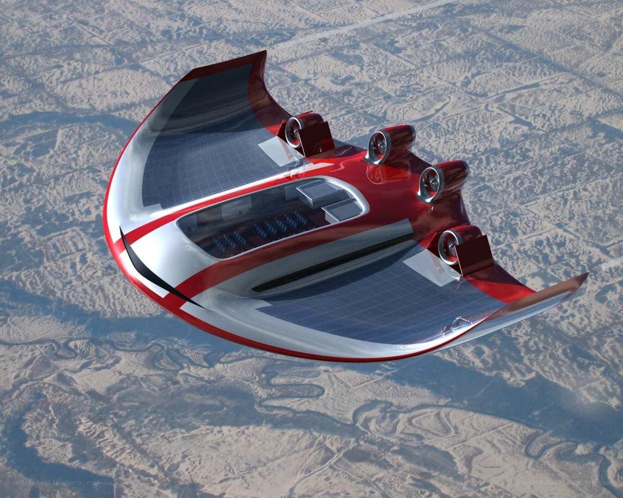 Futuristic solar-powered aircraft