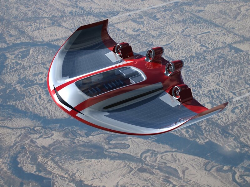 futuristic solar-powered aircraft