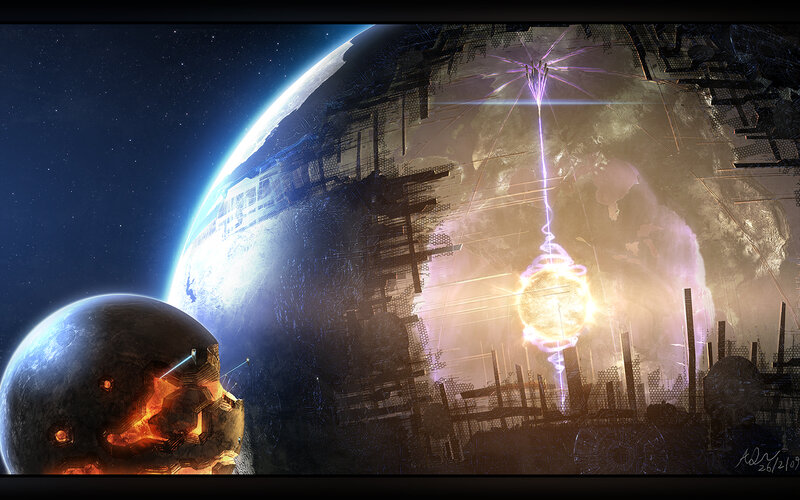 Futuristic space battle