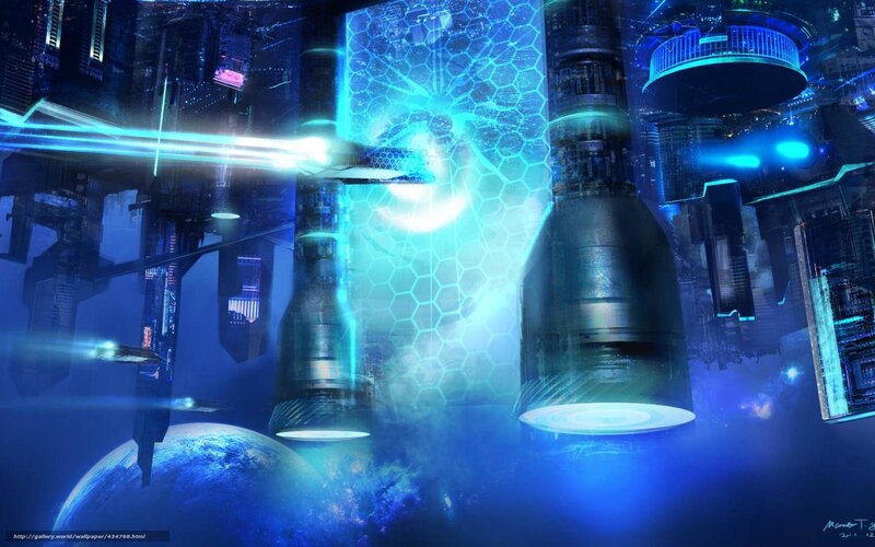 futuristic space city