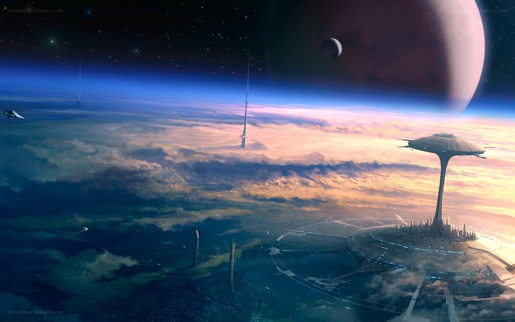 futuristic space colony