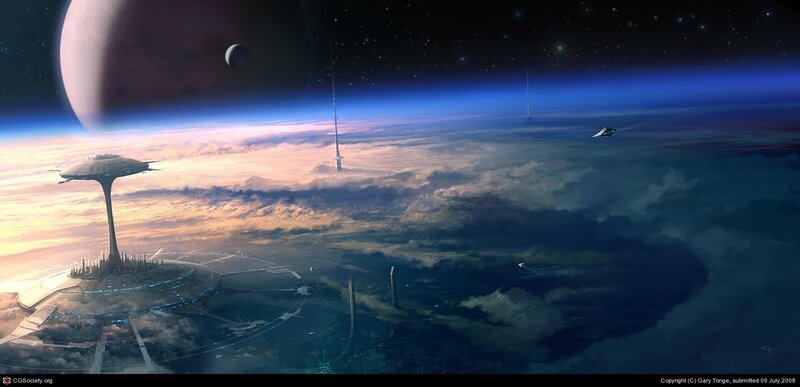 Futuristic space colony