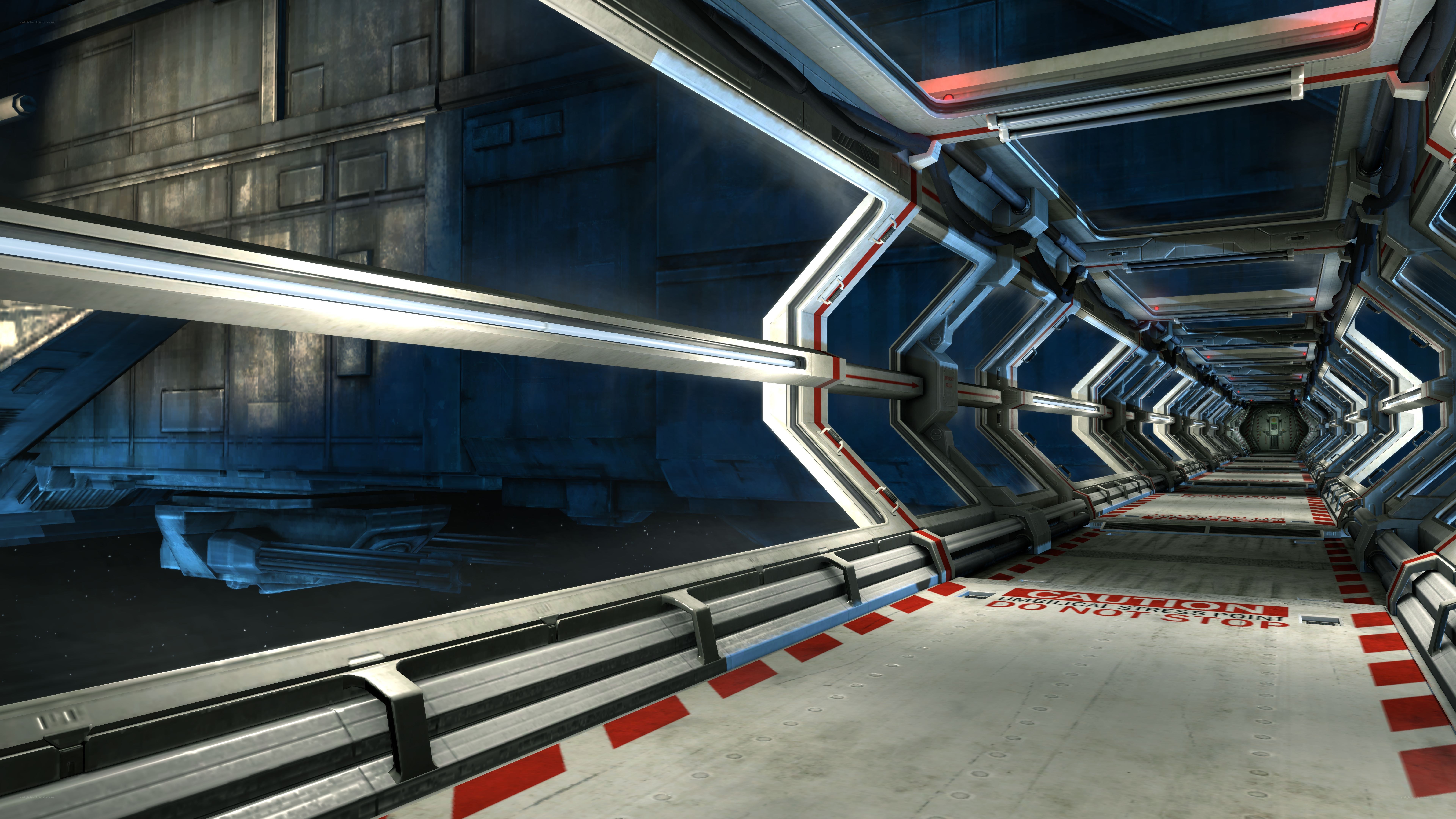 futuristic space corridor