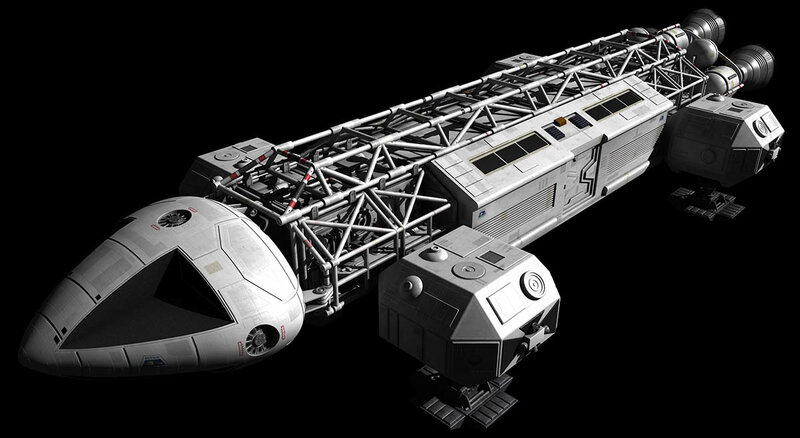 futuristic space freighter