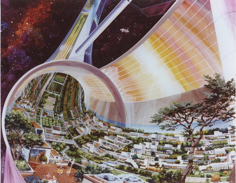 Futuristic Space Habitat — White