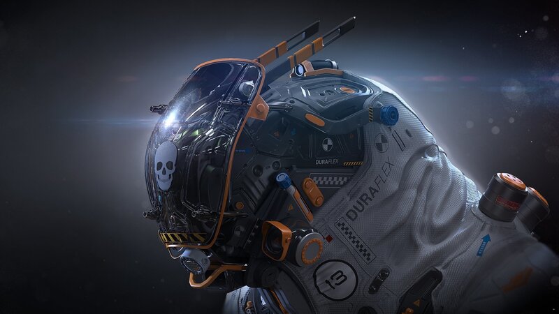 Futuristic Space Helmet