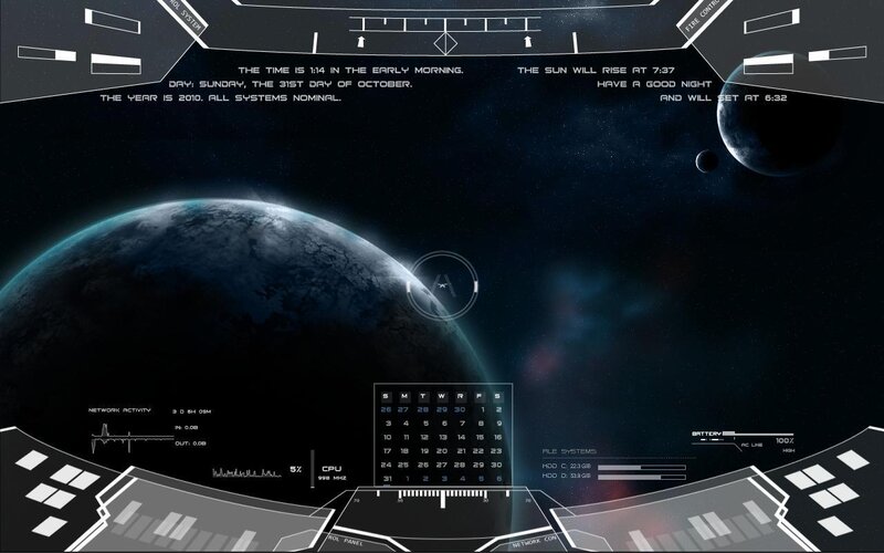 futuristic space interface