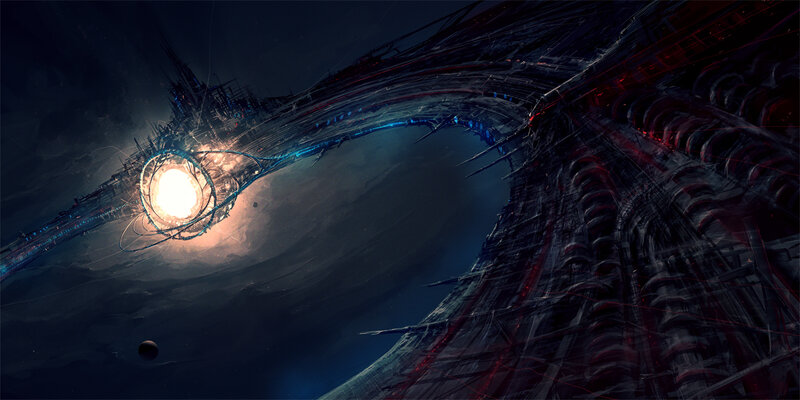 futuristic space station