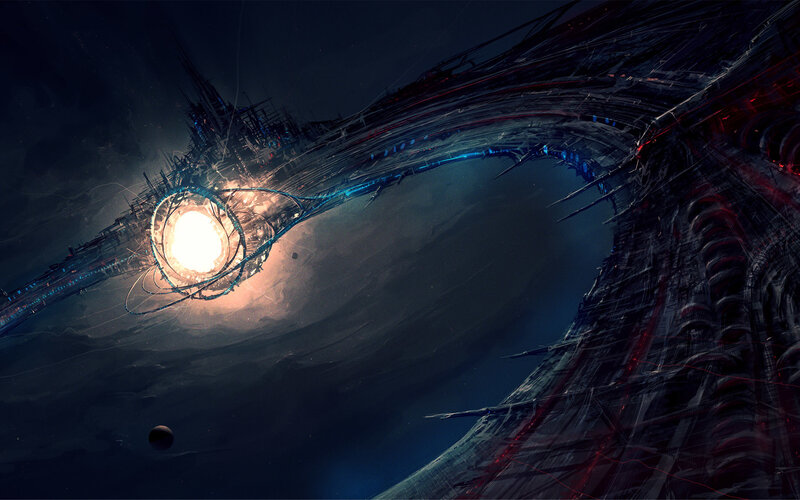 Futuristic space station