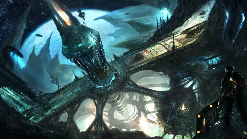 futuristic space station